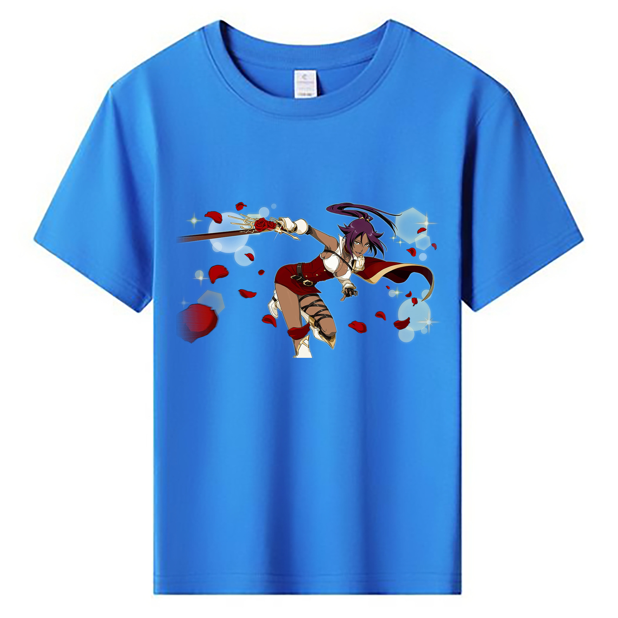 （画像用） ブリーチ 四楓院 夜一（しほういん よるいち） BLEACH Shihouin Yoruichi 綿100％キッズTシャツ（フロントプリント）